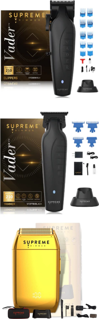 Supreme Trimmer Vader Crunch Vader Profesyonel Saç Tıraş Makinesi Saç Sakal Kesim Çizim Sıfırlama