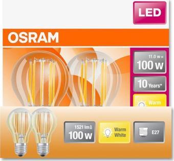 OSRAM LED FLAMENT 11W SARI IŞIK E27 2'Lİ PAKET