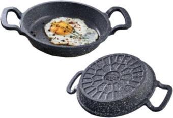 Eda 2 li granit döküm sahan tava seti - yanmaz yapışmaz 20/22 cm 2 boy