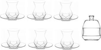 Lav alya modern çay seti çay takımı - çay bardağı takımı şekerlikli 13 prç.