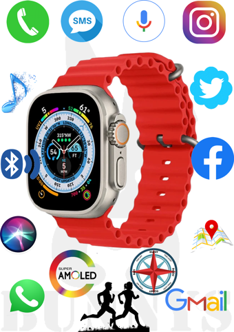 Samsung Galaxy S23 Uyumlu Akıllı Saat Watch 8 Ultra 49MM Konuşma Özellikli AMOLED EKRAN