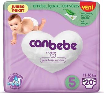 Canbebe Junior 5 Beden Jumbo Paket Bebek Bezi 20 Adet