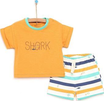 Bebbek Baby Shark Tshirt-Şort Takım Erkek Bebek