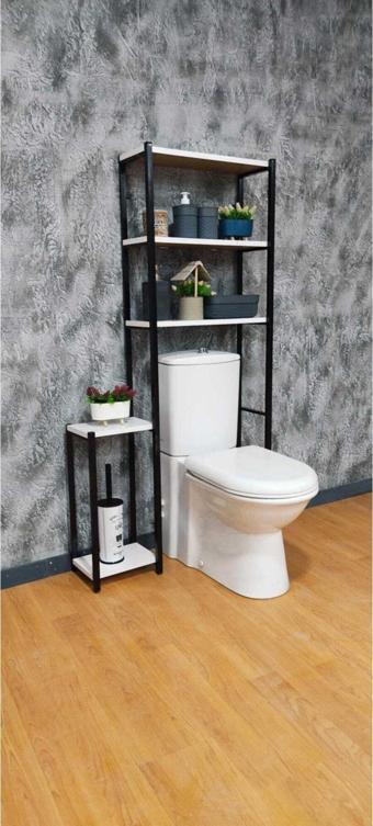 Klozet Üstü Düzenleyici Raf 3 Raflı Banyo Düzenleyici Havluluk Banyo Organizer Wc Arkası