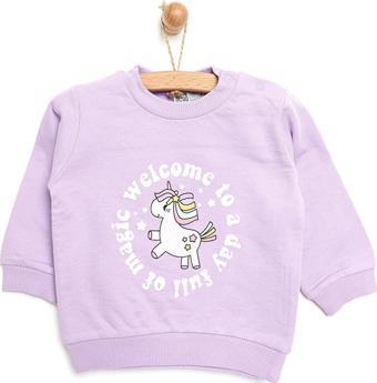 HelloBaby Basic Unicorn Desenli Sweatshirt Kız Bebek