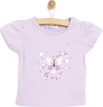 HelloBaby Basic Kelebek Baskılı   Tshirt Kız Bebek