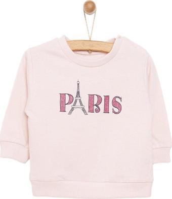 HelloBaby Basic Az Şardonlu Paris Desenli Sweatshirt Kız Bebek