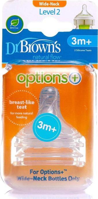 Dr Browns Geniş Ağız Options+ Biberon Emziği 3ay+