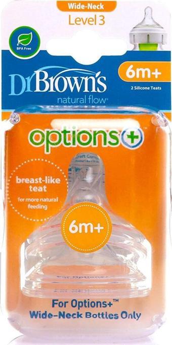 Dr Browns Geniş Ağız Options+ Biberon Emziği 6ay+