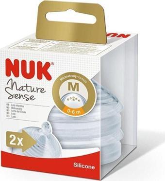 NUK Nature Sense Biberon Emziği Silikon 6-18 Ay (M) 2li - 3 Beslenme Delikli