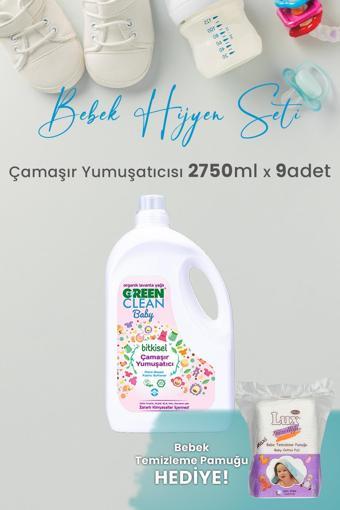 Green Clean Baby Çamaşır Yumuşatıcısı 2750 ml Yıkama x 9 Adet ve Hediyeli