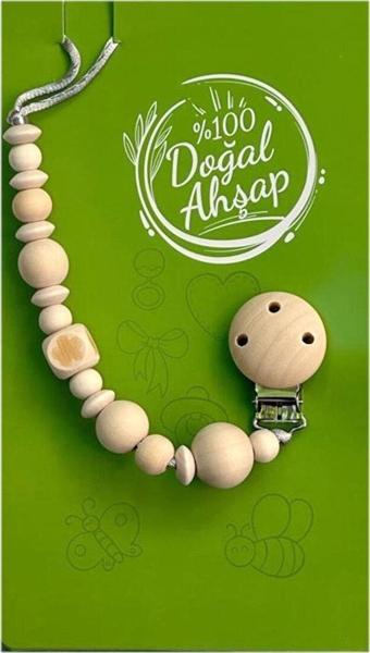 baby dcey Doğal Ahşap Emzik Askısı