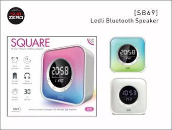 Subzero Sb69 Digital Saat/Alarm/Sıcaklık Göstergeli Ledli Bluetooth Müzik Kutusu