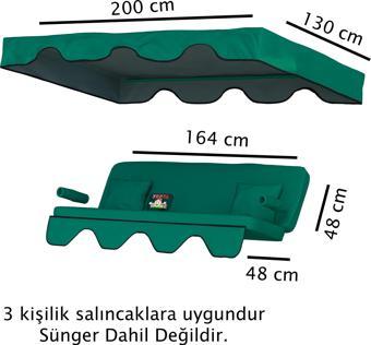 Dalyan 3 kişilik Salıncak Minderi Yedek Bahçe Salıncağı Minderi Süngersiz Kılıf