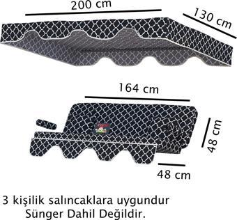 Karaburun 3 kişilik Salıncak Minderi Yedek Bahçe Salıncağı Minderi Süngersiz Kılıf