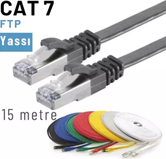 IRENIS CAT7 Kablo Yassı FTP Ethernet Network LAN Ağ Kablosu 