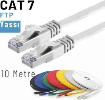 IRENIS CAT7 Kablo Yassı FTP Ethernet Network LAN Ağ Kablosu 