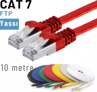 IRENIS CAT7 Kablo Yassı FTP Ethernet Network LAN Ağ Kablosu 