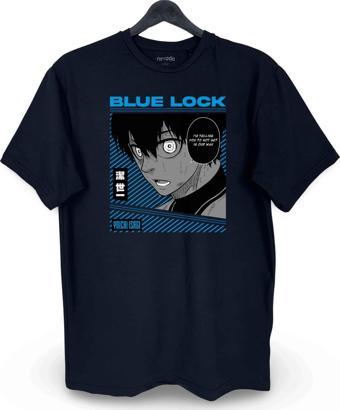 Yoichi İsagi Blue Lock Baskılı Loose Fit Bisiklet Yaka Unisex Tişört