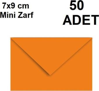 50 Adet Turuncu Renkli Küçük Zarf 7x9