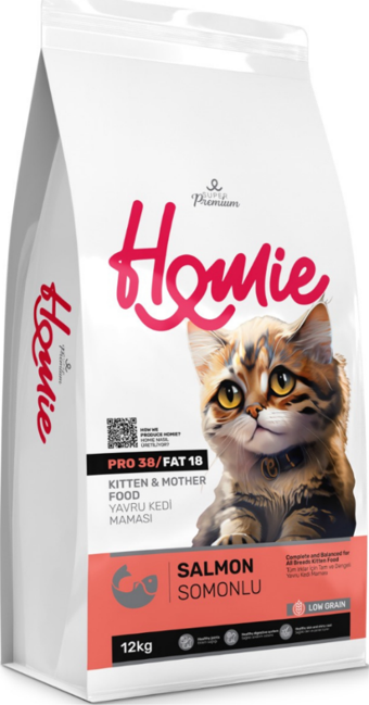 Homie Süper Premium Düşük Tahıllı Mother & Kitten Somonlu Yavru Kedi Maması 12 Kg