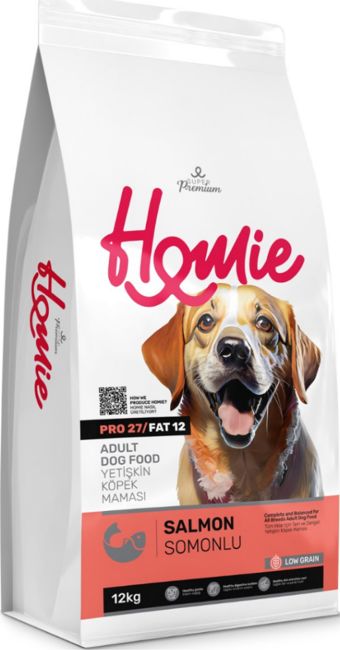 Homie Süper Premium Düşük Tahıllı Somonlu Yetişkin Köpek Maması 12 Kg