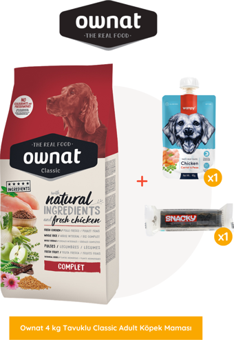 Ownat Tavuklu Classic Adult Köpek Maması 4 Kg Wanpy Hediyeli