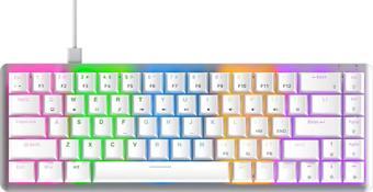 Rampage REBEL Beyaz Low Profile BLUE SWITCH  US Layout English Rainbow Mekanik Gaming Klavye