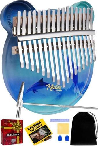 Midex KLX-650 Okyanus Cam Kalimba 17 Tuşlu Full Set