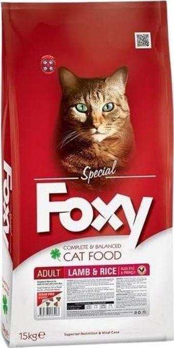 Foxy  Kuzulu ve Pirinçli Yetişkin Kedi Maması 15 Kg