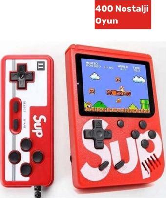 Premium Seri Çift Kol 400 Nostalji Oyunlu Mini Atari Gameboy gamebox Oyun Konsolu Kırmızı