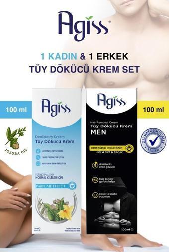 Agiss Kadın-Erkek Tüm Ciltler İçin Tüy Dökücü Krem Seti