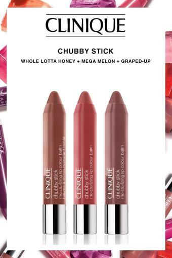 Clinique Chubby Stick Nemlendirici Renklendirici Parlatıcı Whole Lotta Honey-Mega Melon-Graped Up