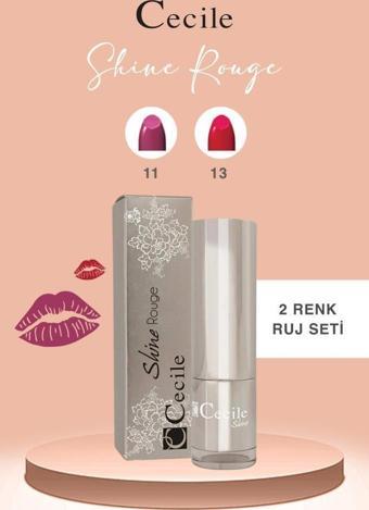 Cecile Shine Rouge Ruj Serisi Parlak ve Nemli Dolgun Dudaklar 11-13
