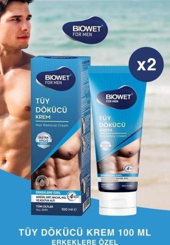 Biowet For Men Tüy Dökücü Krem 100 ml X2