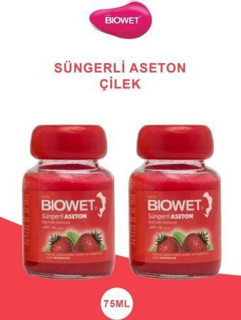 Biowet Süngerli Çilek Kokulu Aseton 75ml X2