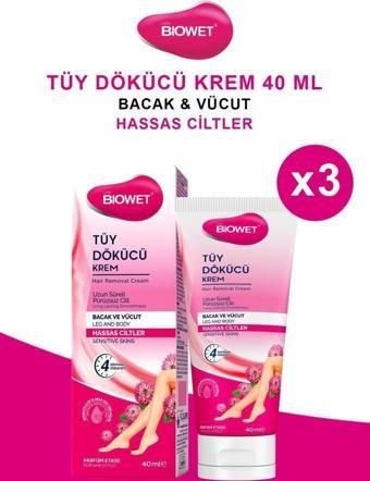 Biowet Tüy Dökücü Krem Tüm Ciltler 40ml X3