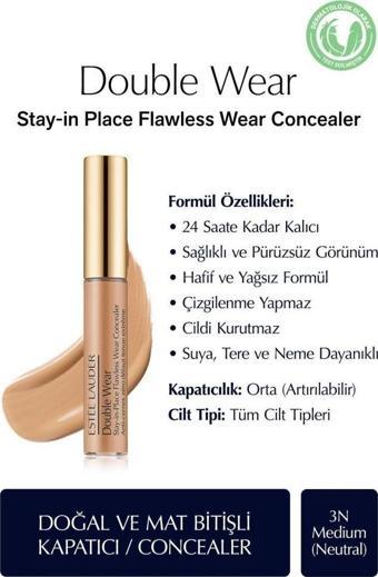 Double Wear Stay-in- Place Flawless Concealer Kapatıcı 3n Medium