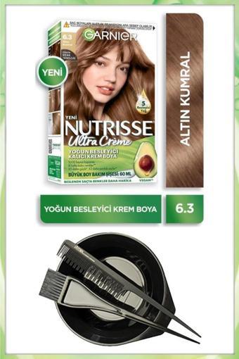 Garnier Nutrisse Ultra Krem Saç Boyası 6.3 ALTIN KUMRAL BOYAMA SETİ