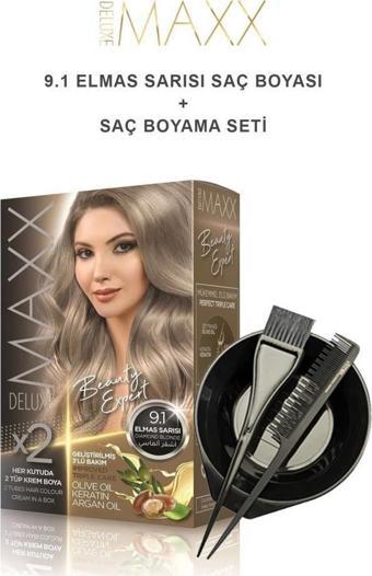 Maxx Deluxe Saç Boyası 9.1 Elmas Sarısı-Boyama Seti