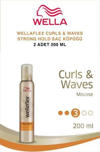 Wella Wellaflex Curls & Waves Strong Hold Saç Köpüğü - 200 ml X2