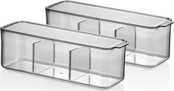 Vip Ahmet Mina Organizer Plastik Raf, Şeffaf Füme Kapaklı 2 X 2500 Ml