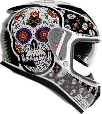 Shiro SH-605 sv Skull Candy Full Face Motosiklet Kaskı + Iridium Vizör