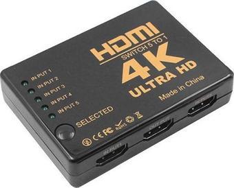 S-link SL-HSW4K55 HDMI 5TO1 SWITCH 4K-2K, IR +Adaptör