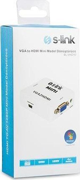 S-Link SL-VHC10 VGA To HDMI Mini Model Dönüştürücü