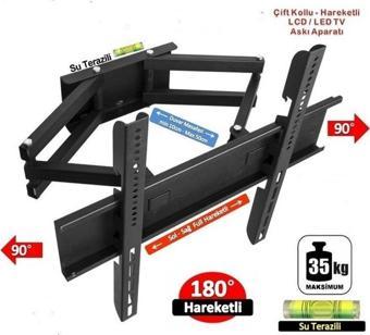 Achill 42'' – 55’’ 140  Ekran Çift Kollu Hareketli Duvar Askı Aparatı - Led, Lcd, Tv Askı Aparatı - Su Terazili