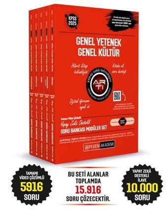 2025 KPSS Genel Yetenek Genel Kültür Tamamı Çözümlü Soru Bankası Seti - (5 Kitap) - Pegem Akademi Yayıncılık