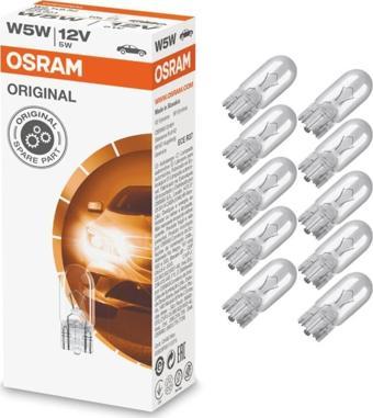 Osram 2825 W5W T10 Dipsiz Ampul 12V 5W 10 Adet