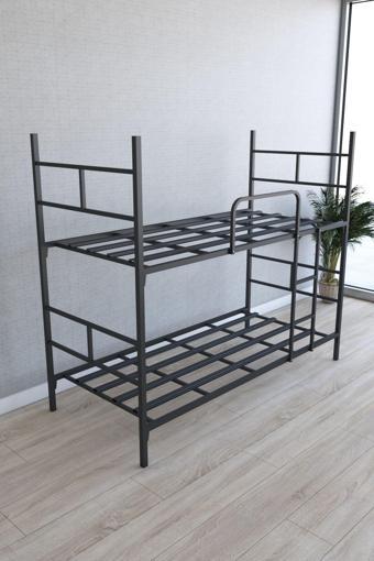 Dienni Bunkbed Metal Ranza, 2 Katlı, Siyah, 206X170X90 Cm