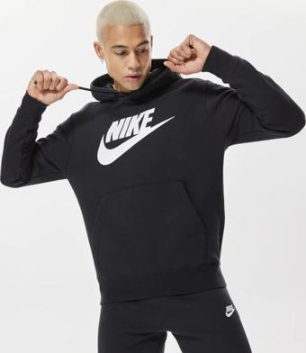 Nike Club Graphic Pullover Erkek Siyah Sweatshirt